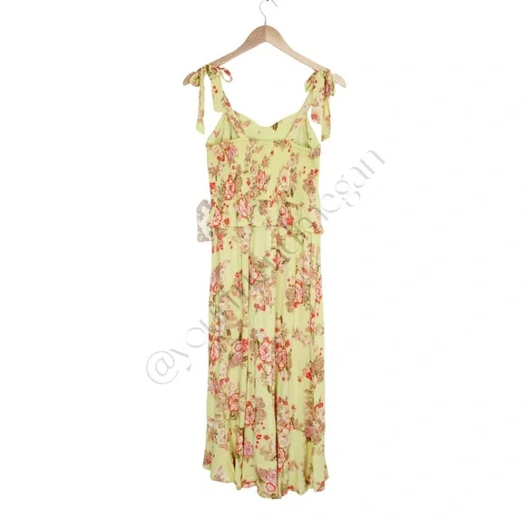 BOG Collective Chartreuse Ladies of the Canyon Midi Dress - Picture 5 of 12